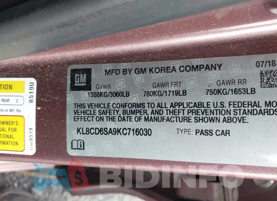 KL8CD6SA9KC716030 Photo# 9