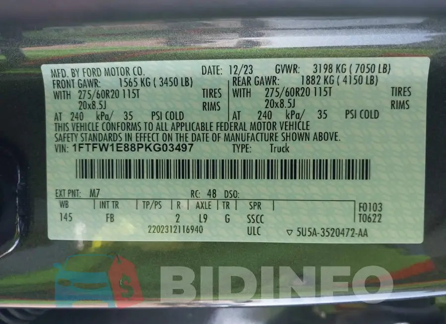 1FTFW1E88PKG03497 Photo# 9