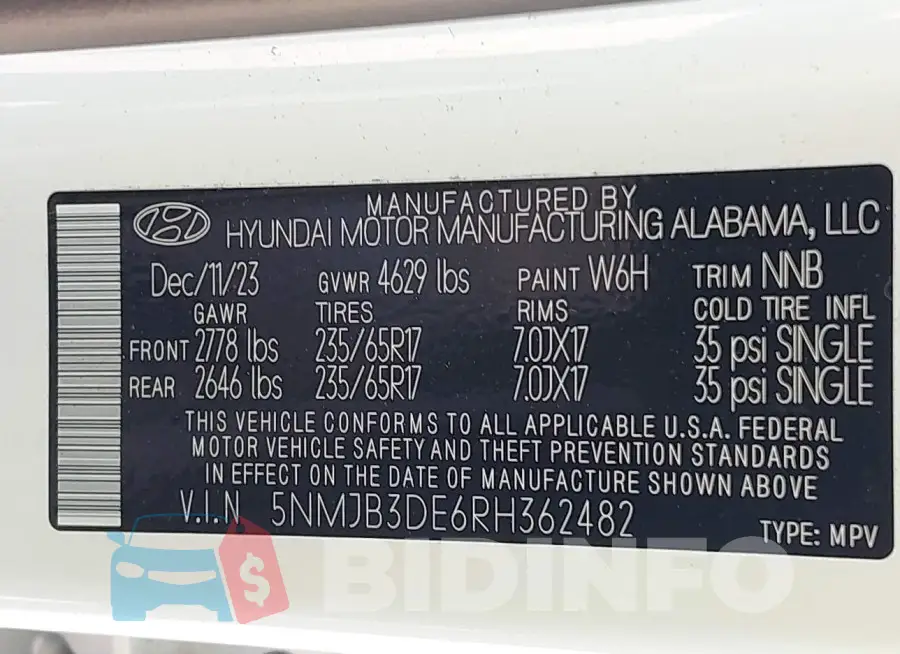 5NMJB3DE6RH362482 Photo# 9