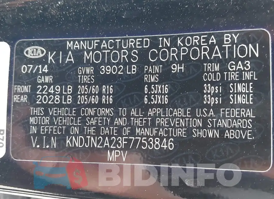 KNDJN2A23F7753846 Photo# 9