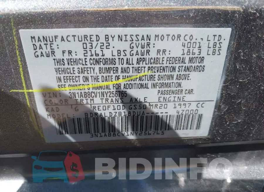 3N1AB8CV1NY256765 Photo# 9