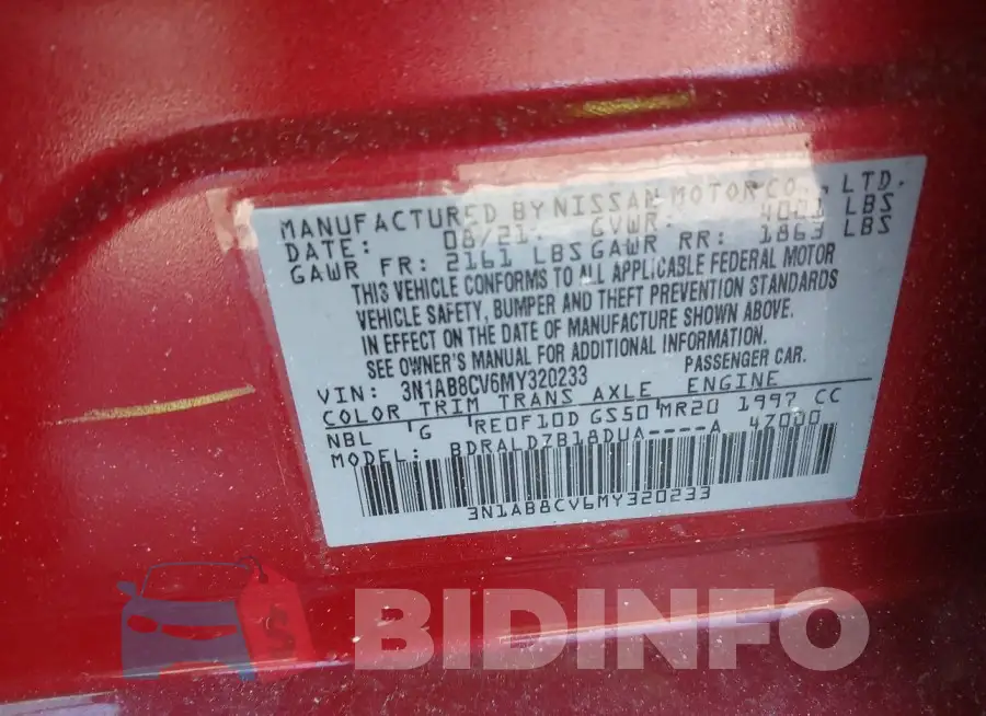 3N1AB8CV6MY320233 Photo# 9