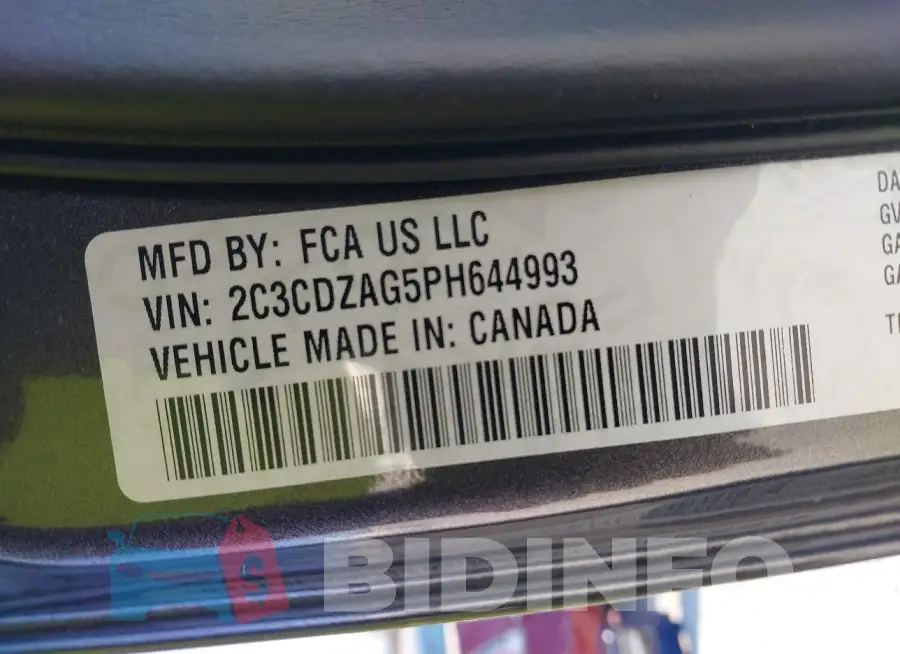 2C3CDZAG5PH644993 Photo# 9