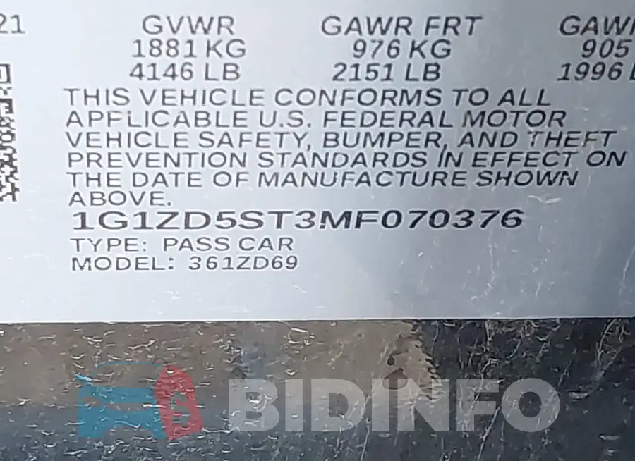 1G1ZD5ST3MF070376 Photo# 9