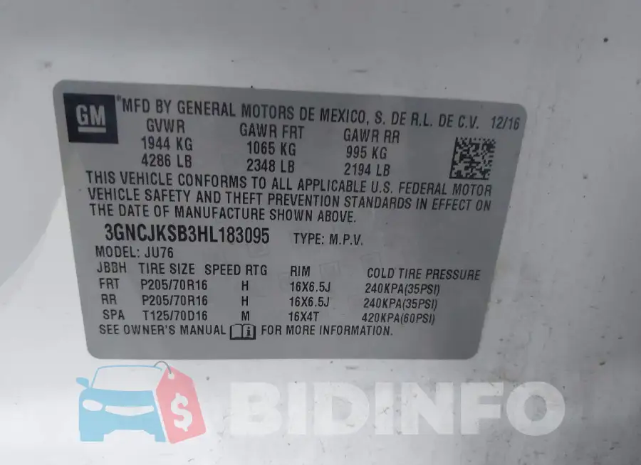 3GNCJKSB3HL183095 Photo# 9