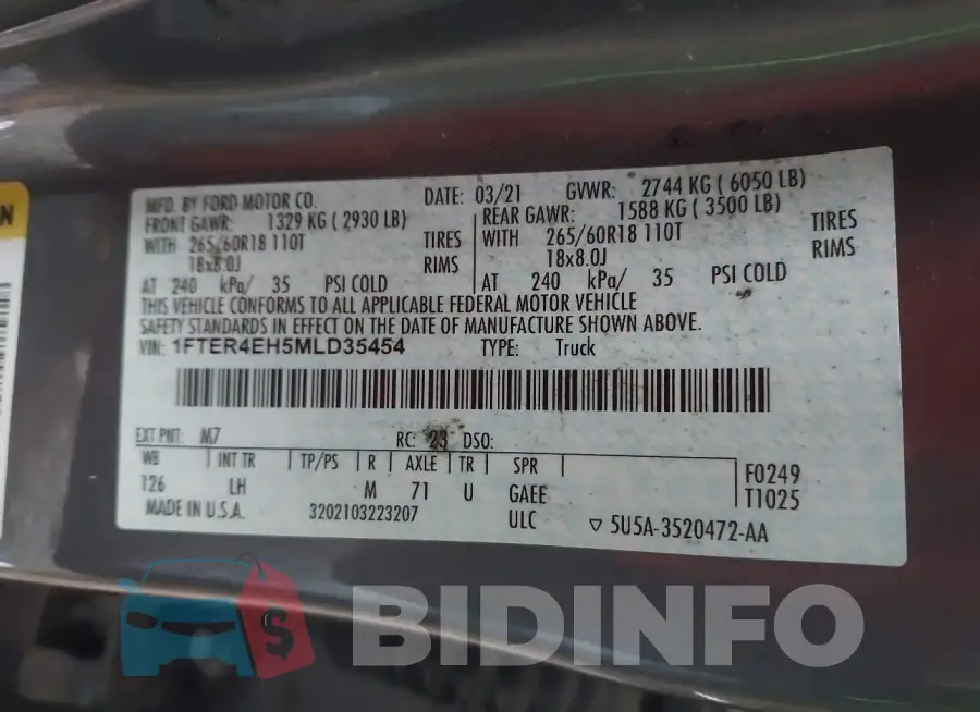 1FTER4EH5MLD35454 Photo# 8