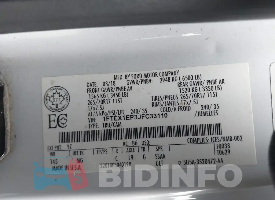 1FTEX1EP3JFC33110 Photo# 9