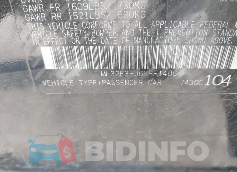 ML32F3FJ6KHF14809 Photo# 9