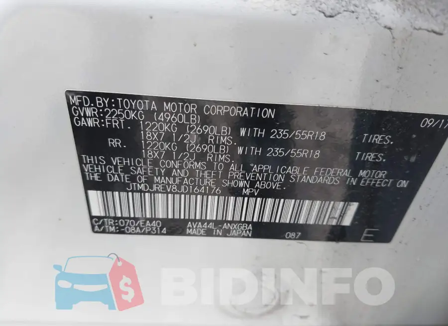 JTMDJREV8JD164176 Photo# 9