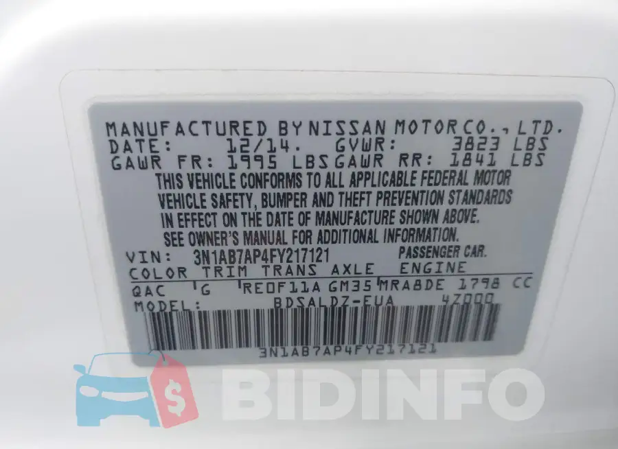 3N1AB7AP4FY217121 Photo# 9