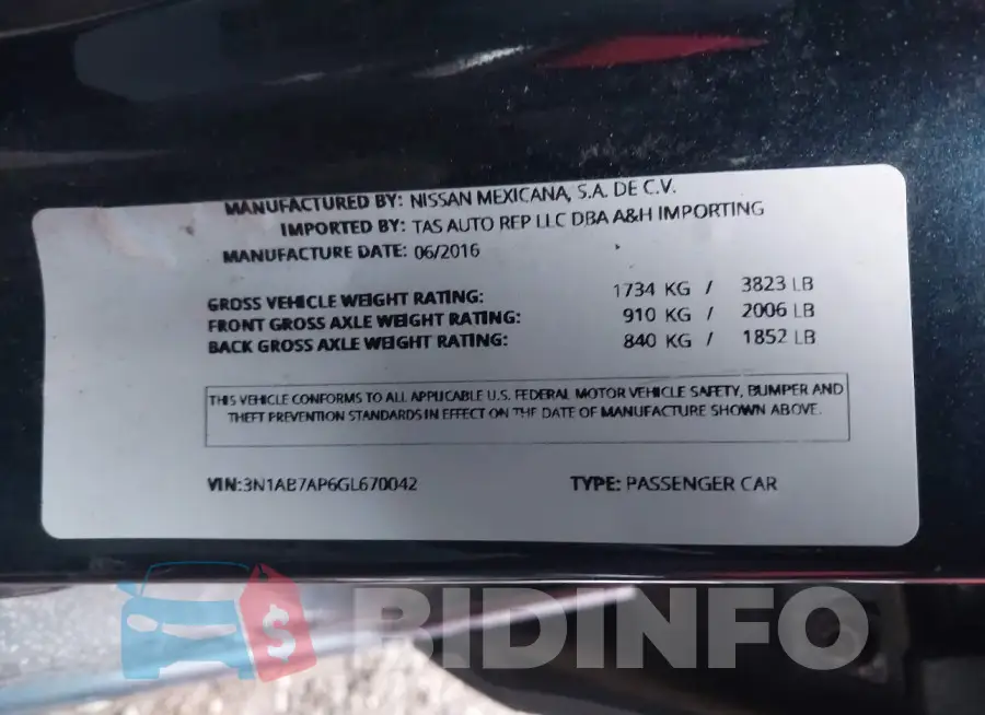 3N1AB7AP6GL670042 Photo# 9
