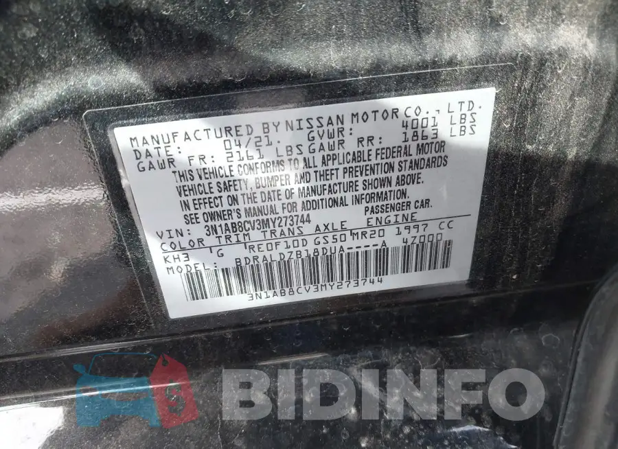 3N1AB8CV3MY273744 Photo# 9