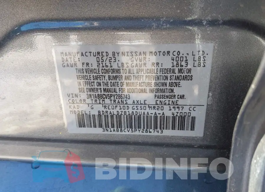 3N1AB8CV5PY286743 Photo# 9