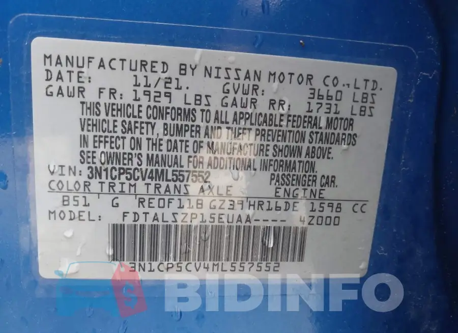 3N1CP5CV4ML557552 Photo# 9