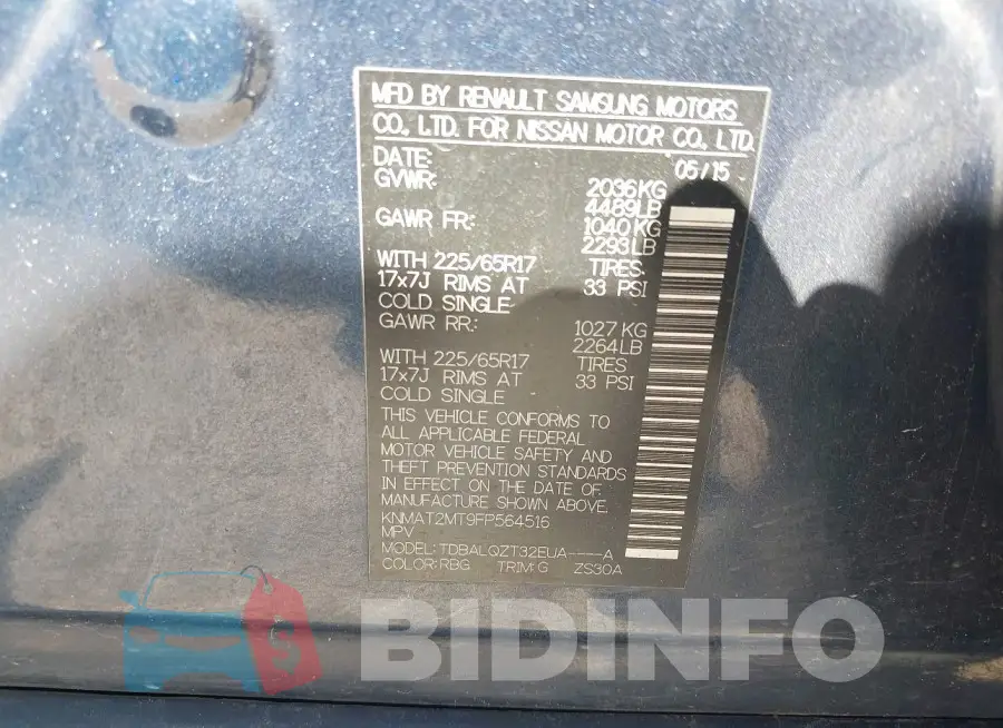 KNMAT2MT9FP564516 Photo# 9