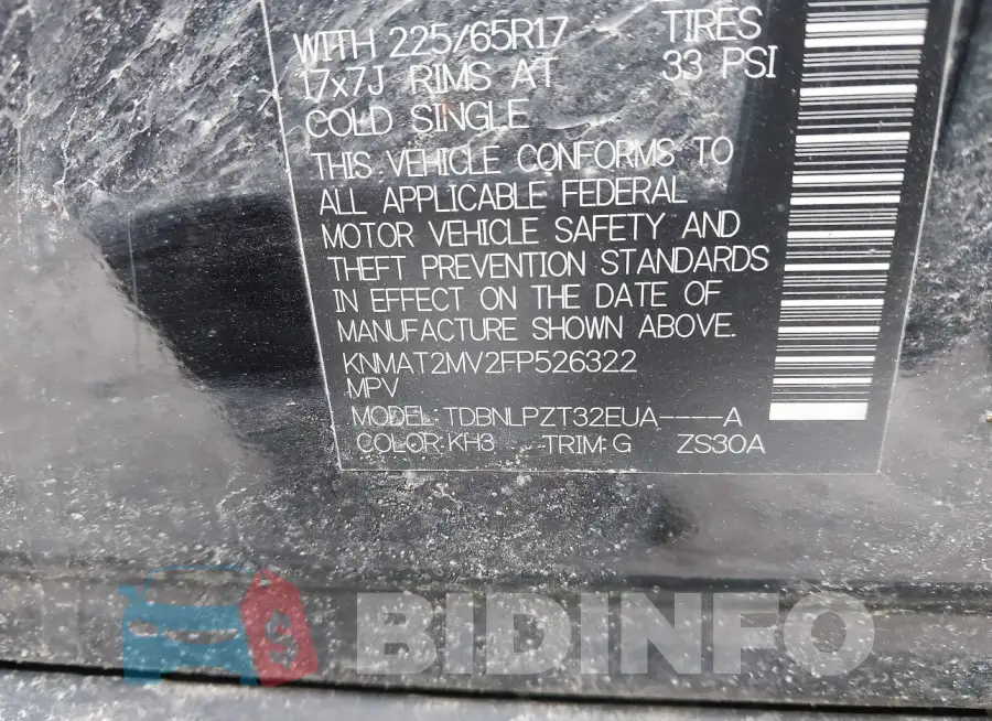 KNMAT2MV2FP526322 Photo# 9