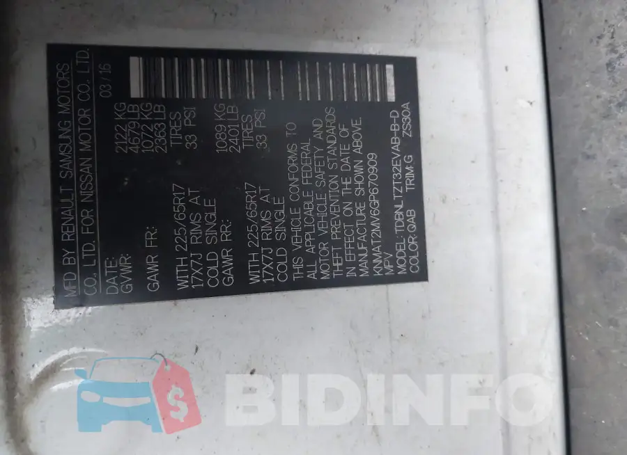 KNMAT2MV6GP670909 Photo# 9