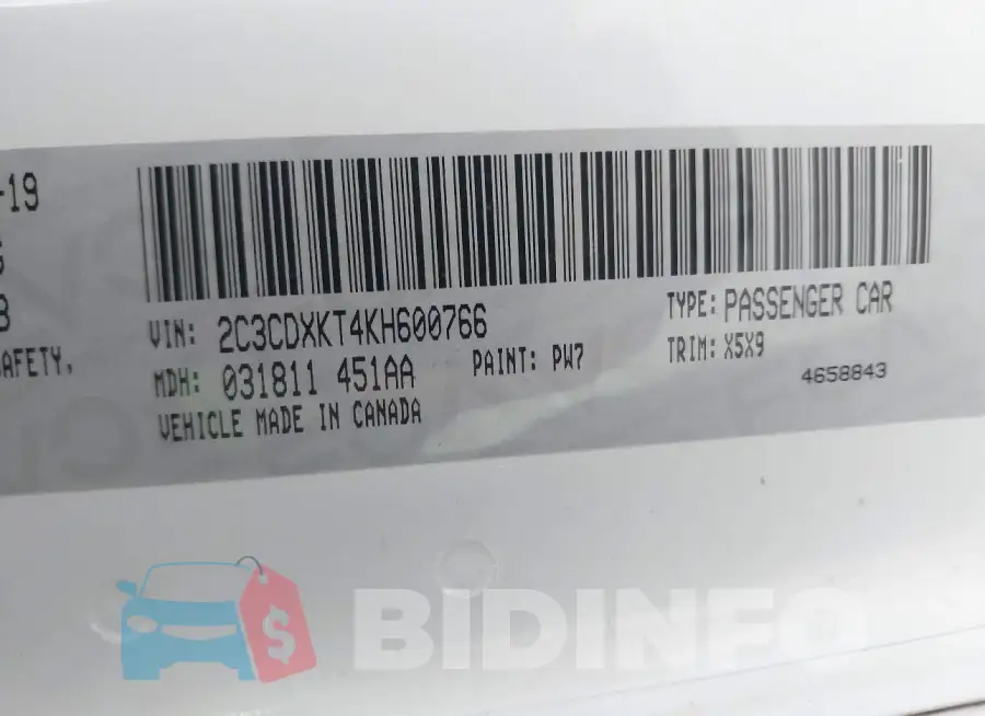 2C3CDXKT4KH600766 Photo# 9