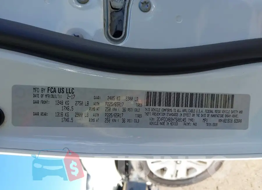 3C4PDCAB3HT608145 Photo# 9