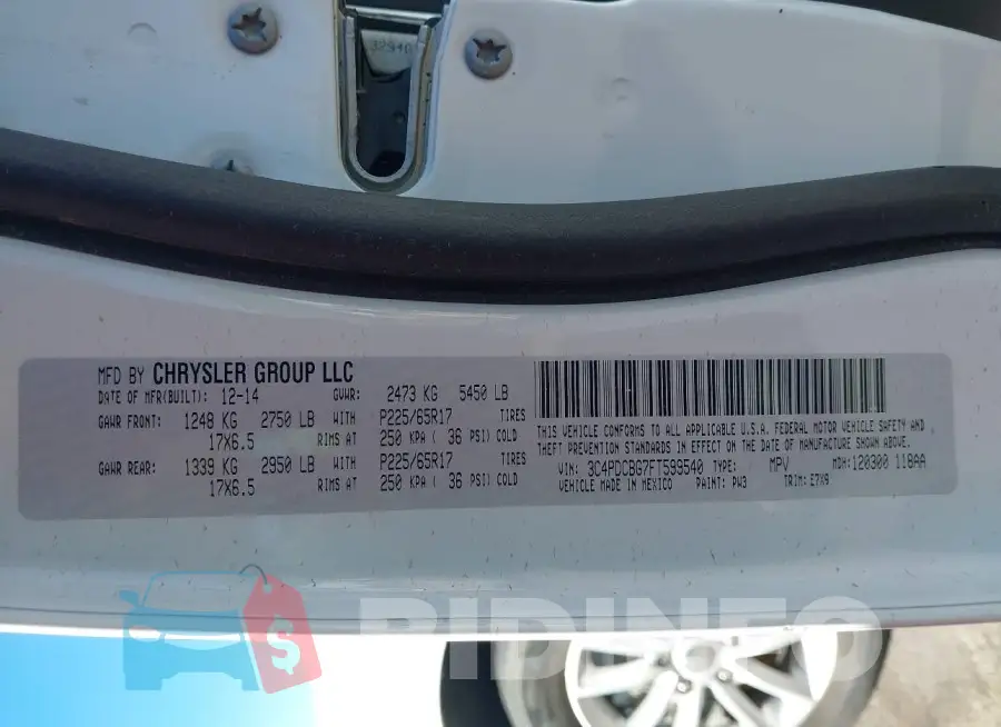 3C4PDCBG7FT599540 Photo# 9