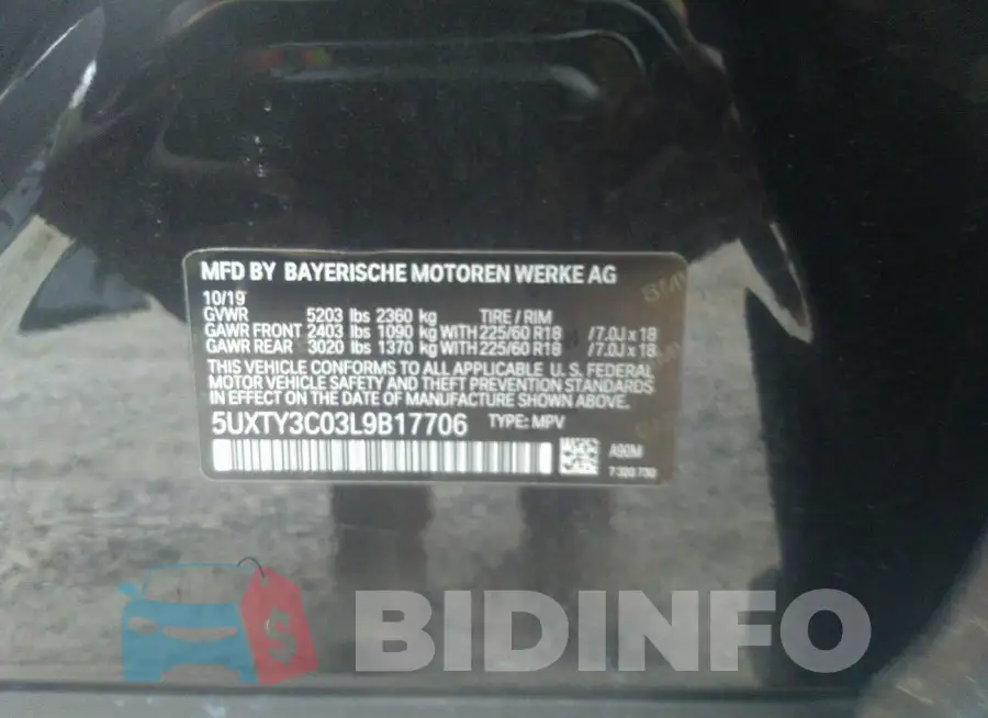 5UXTY3C03L9B17706 Photo# 9