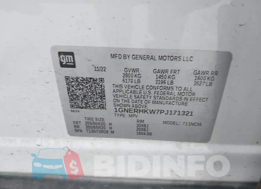 1GNERHKW7PJ171321 Photo# 9
