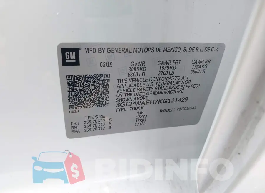 3GCPWAEH7KG121429 Photo# 9