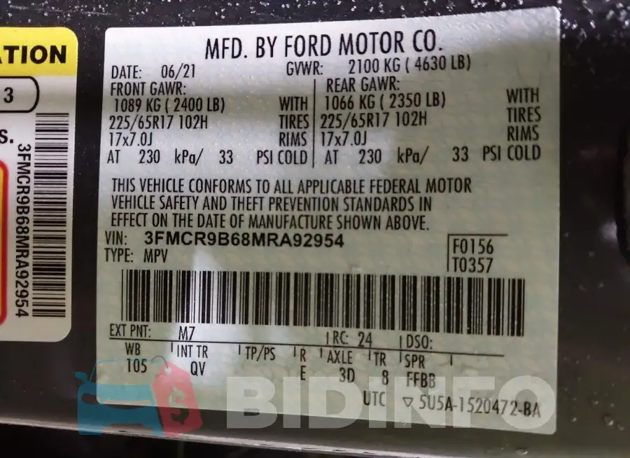 3FMCR9B68MRA92954 Photo# 9