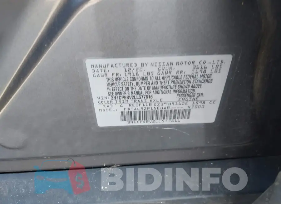 3N1CP5BV2LL577816 Photo# 9