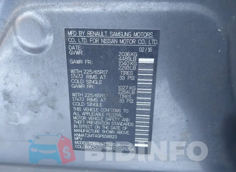 KNMAT2MT4GP658823 Photo# 9