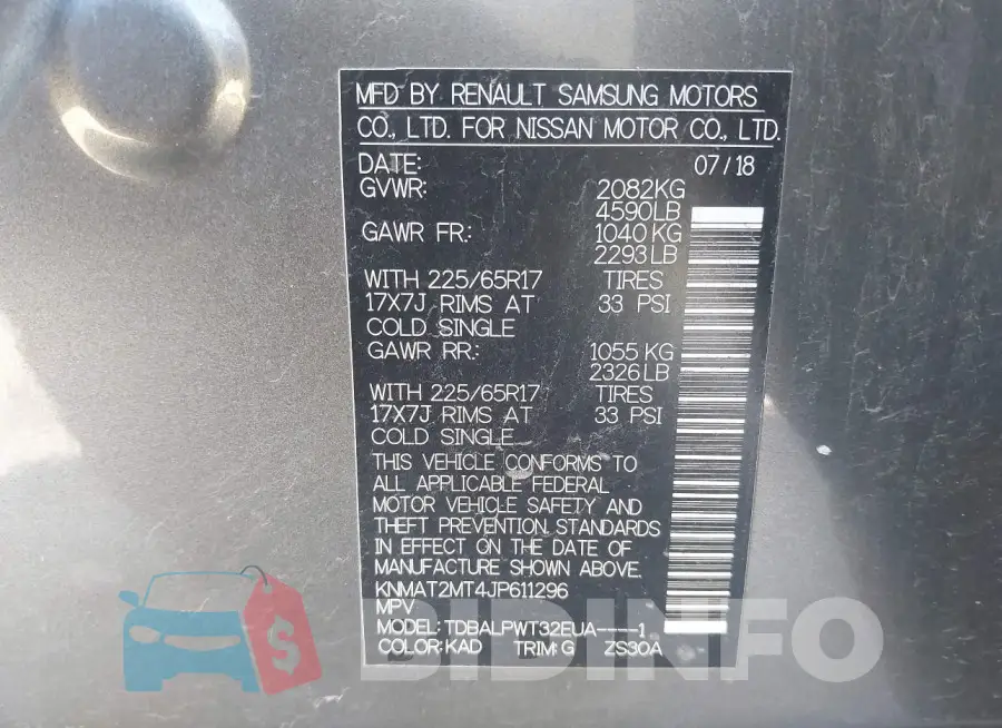 KNMAT2MT4JP611296 Photo# 9