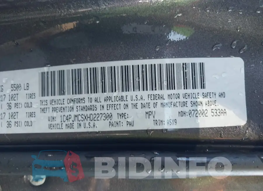 1C4PJMCSXHD227300 Photo# 9