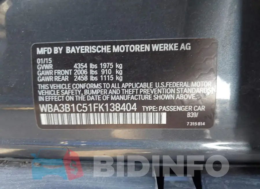 WBA3B1C51FK138404 Photo# 9