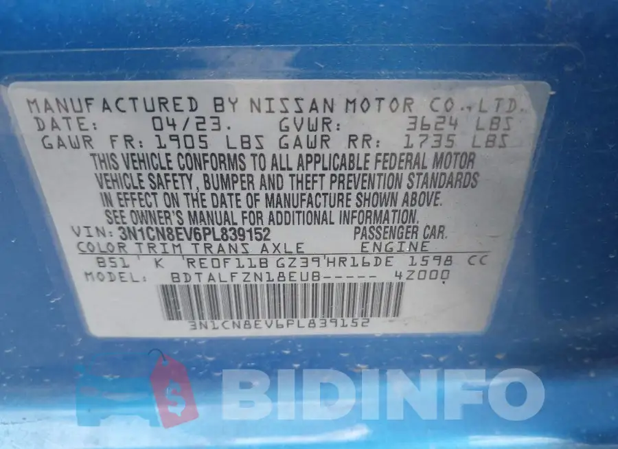 3N1CN8EV6PL839152 Photo# 9