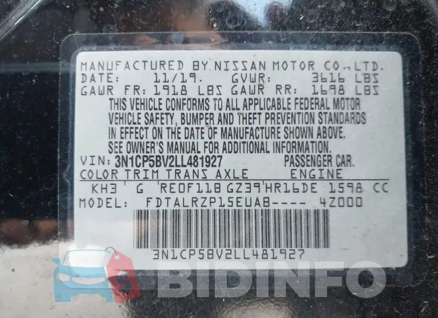 3N1CP5BV2LL481927 Photo# 9