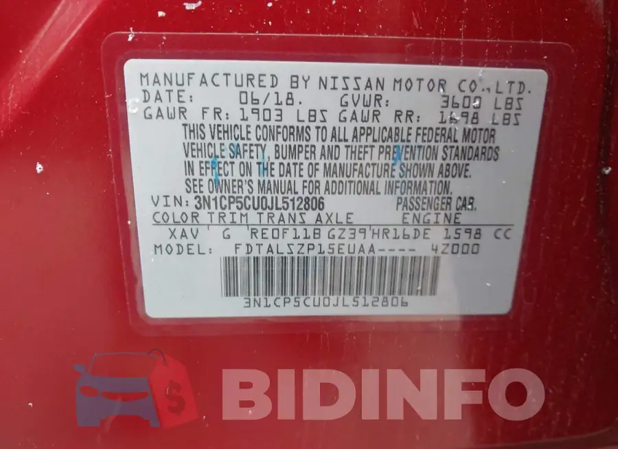 3N1CP5CU0JL512806 Photo# 9