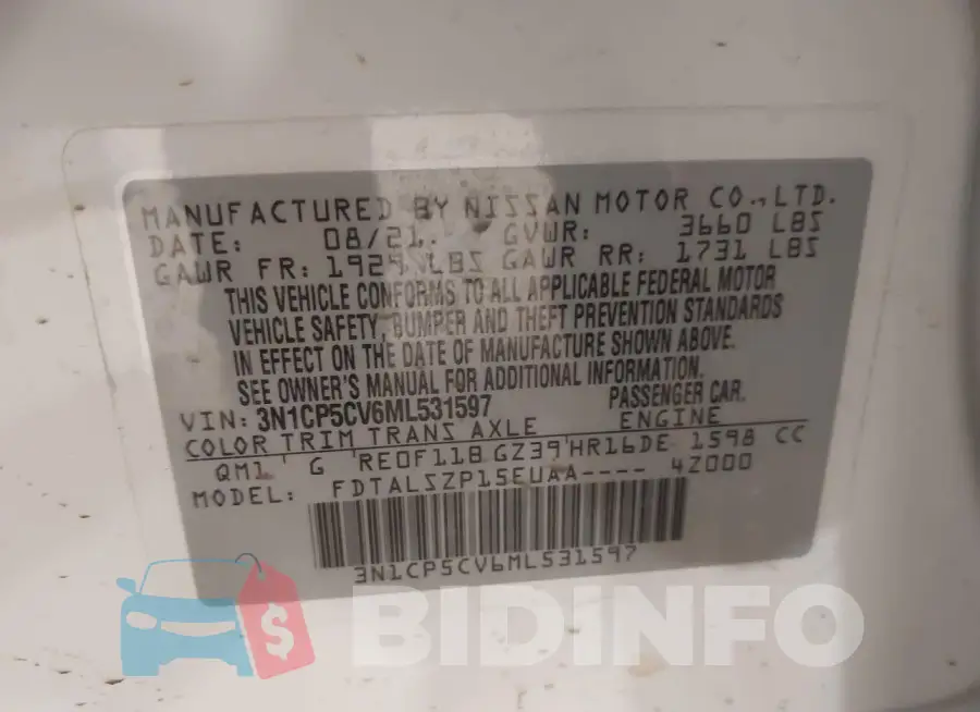 3N1CP5CV6ML531597 Photo# 9