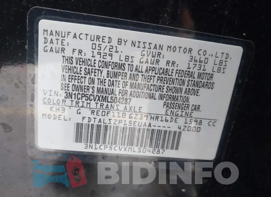 3N1CP5CVXML504287 Photo# 9