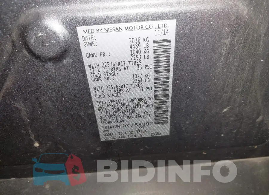 5N1AT2MT2FC788892 Photo# 9