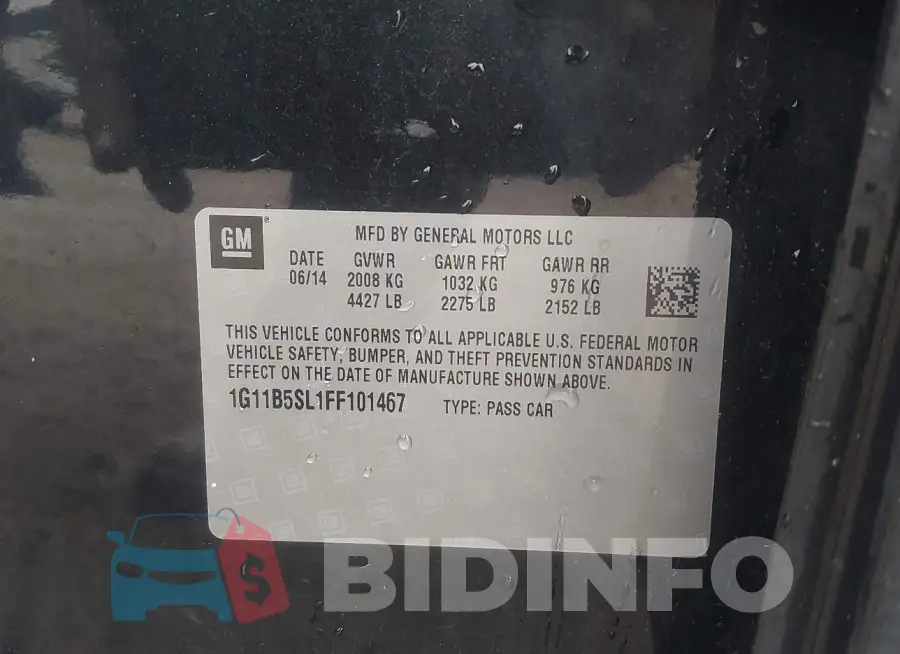 1G11B5SL1FF101467 Photo# 9