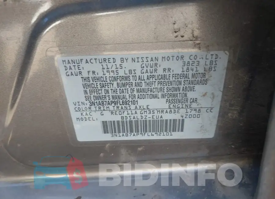 3N1AB7AP9FL692101 Photo# 9