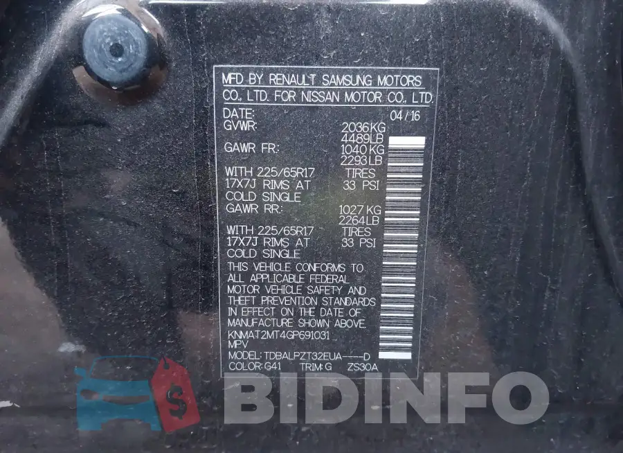 KNMAT2MT4GP691031 Photo# 9