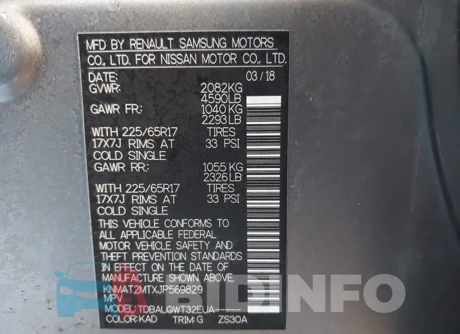 KNMAT2MTXJP569829 Photo# 9