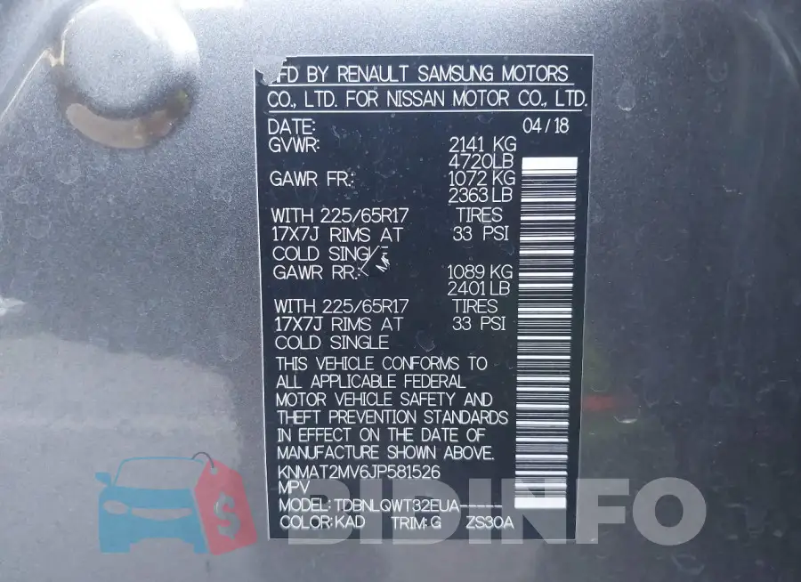 KNMAT2MV6JP581526 Photo# 9