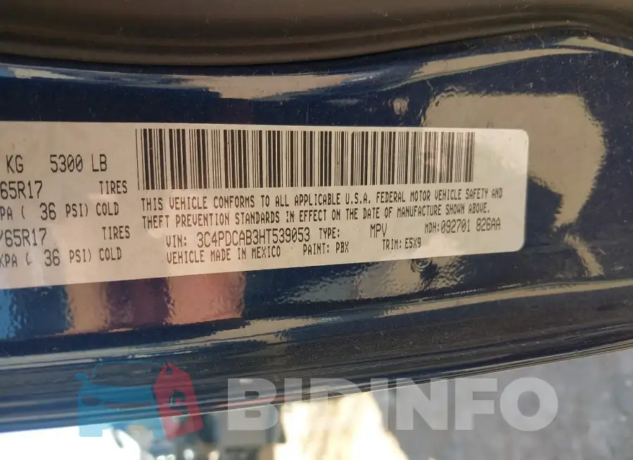 3C4PDCAB3HT539053 Photo# 9