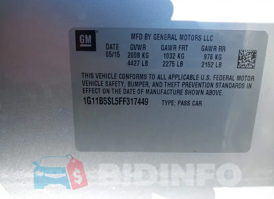 1G11B5SL5FF317449 Photo# 9
