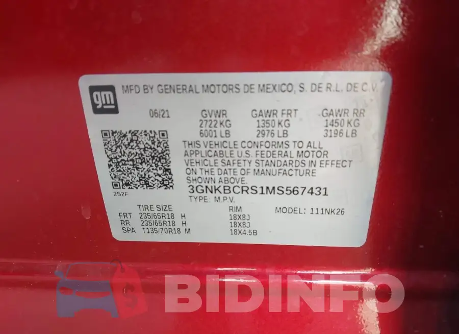 3GNKBCRS1MS567431 Photo# 9