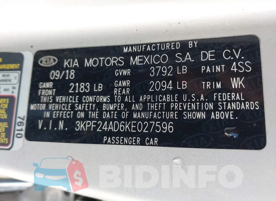 3KPF24AD6KE027596 Photo# 9