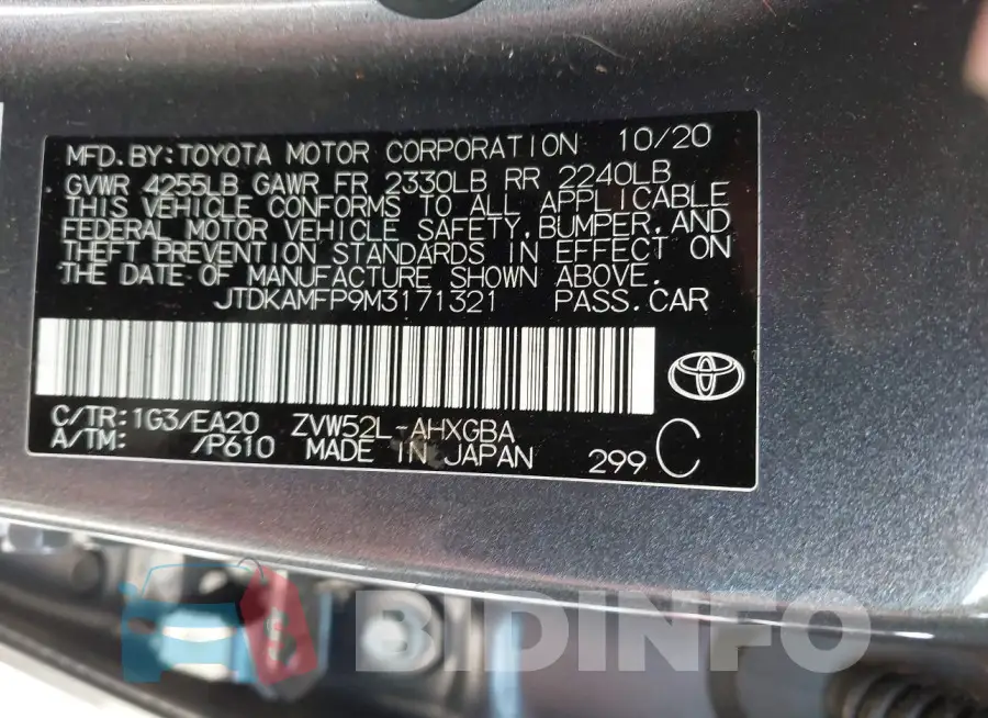JTDKAMFP9M3171321 Photo# 9