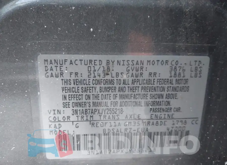3N1AB7APXJY255218 Photo# 9